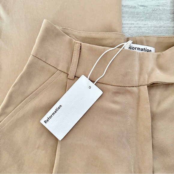 Reformation Lucas Pant Khaki Pleated - Picture 10 of 12